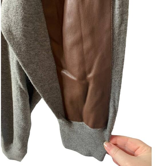 Lauren Ralph Lauren Plus 2X Gray Hoodie Pullover Faux Leather Elbow Patches - Picture 10 of 11